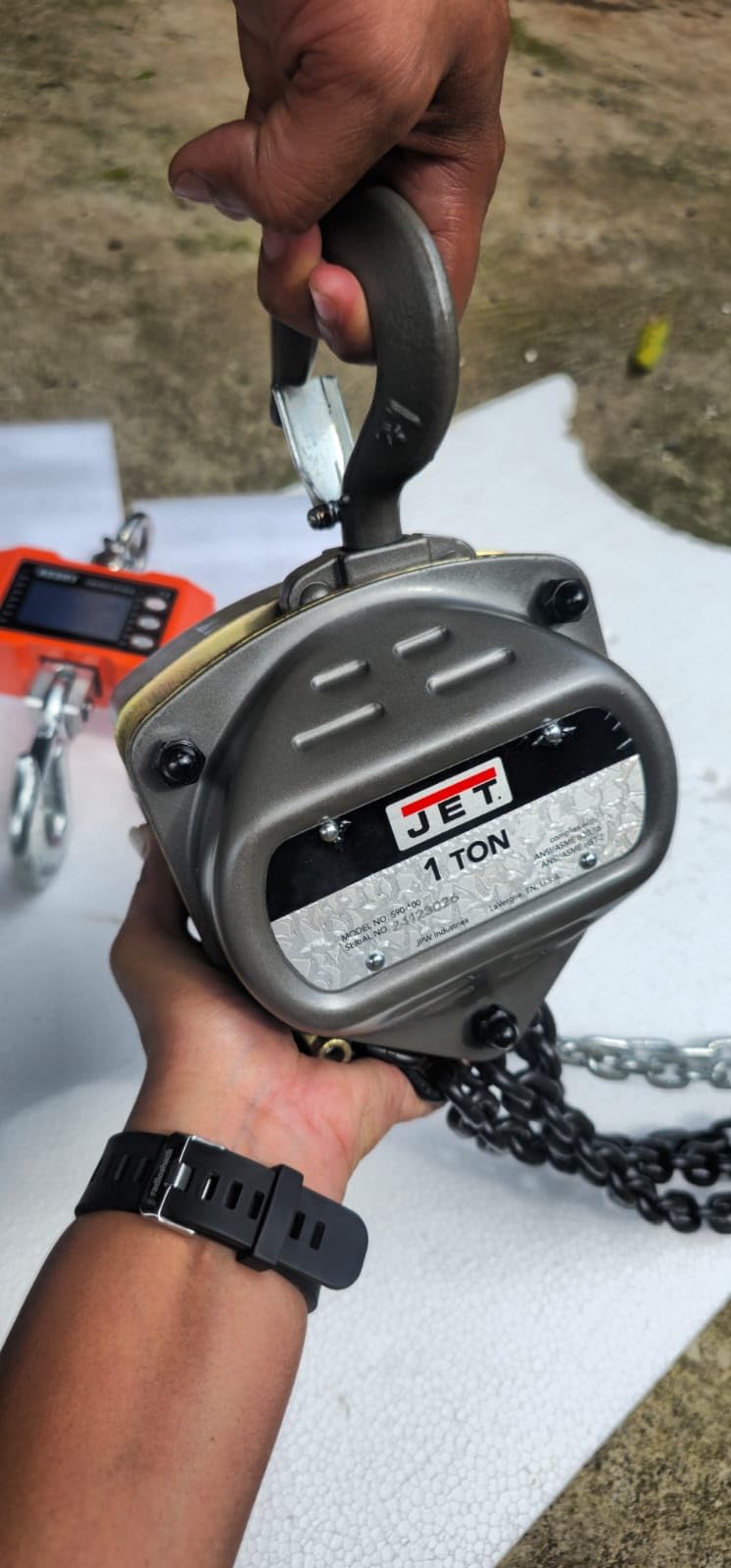 JET 1-Ton Hand Chain Hoist, 20' Lift (Model S90-100-20) customer photo 1