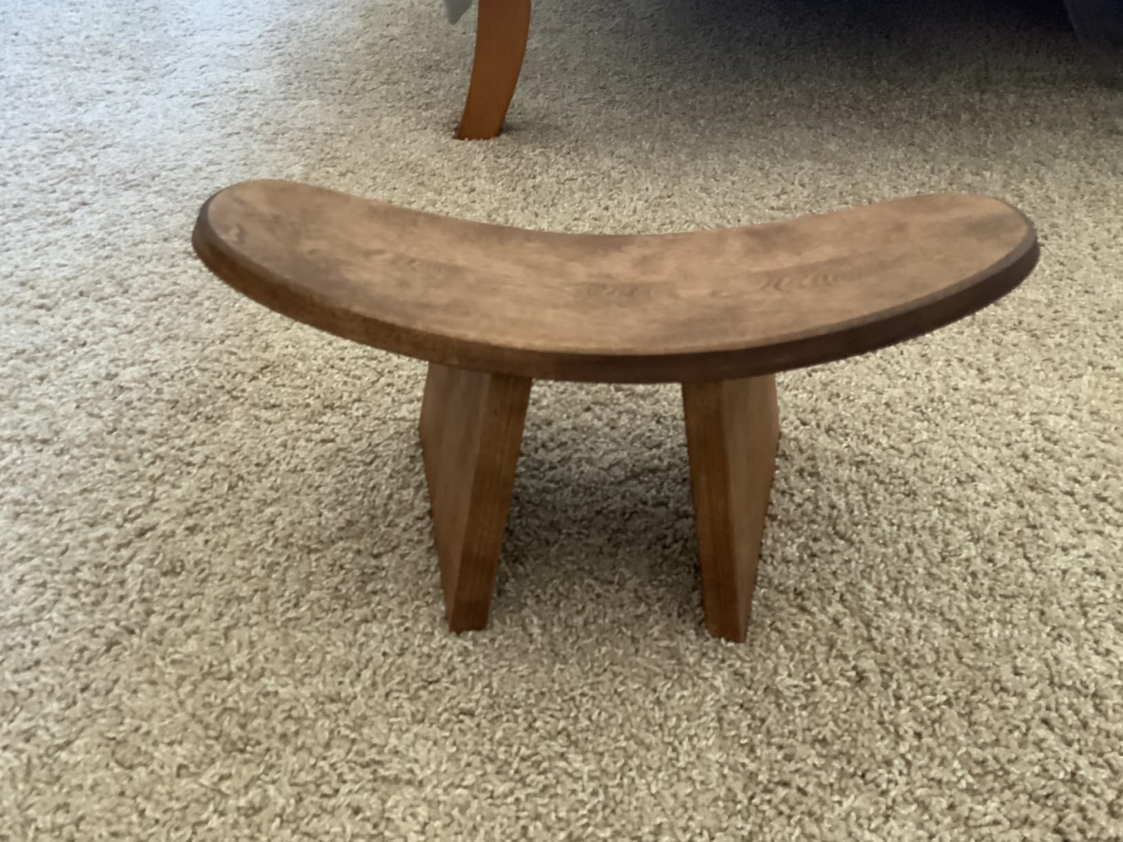 Meditation Bench IKUKO, Travel Yoga Stool, Walnut, Standard customer photo 1