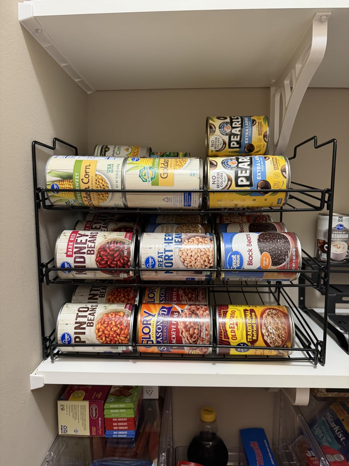 Deco Brothers Stackable Can Rack Organizer for Kitchen and Pantry, Holds Upto 36 Cans, Chrome Finish customer photo 2