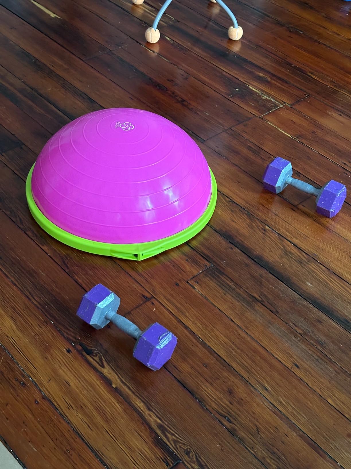 Bosu Balance Ball Exercise Trainer, Home Gym Equipment w/Guided Workouts & Pump, 26