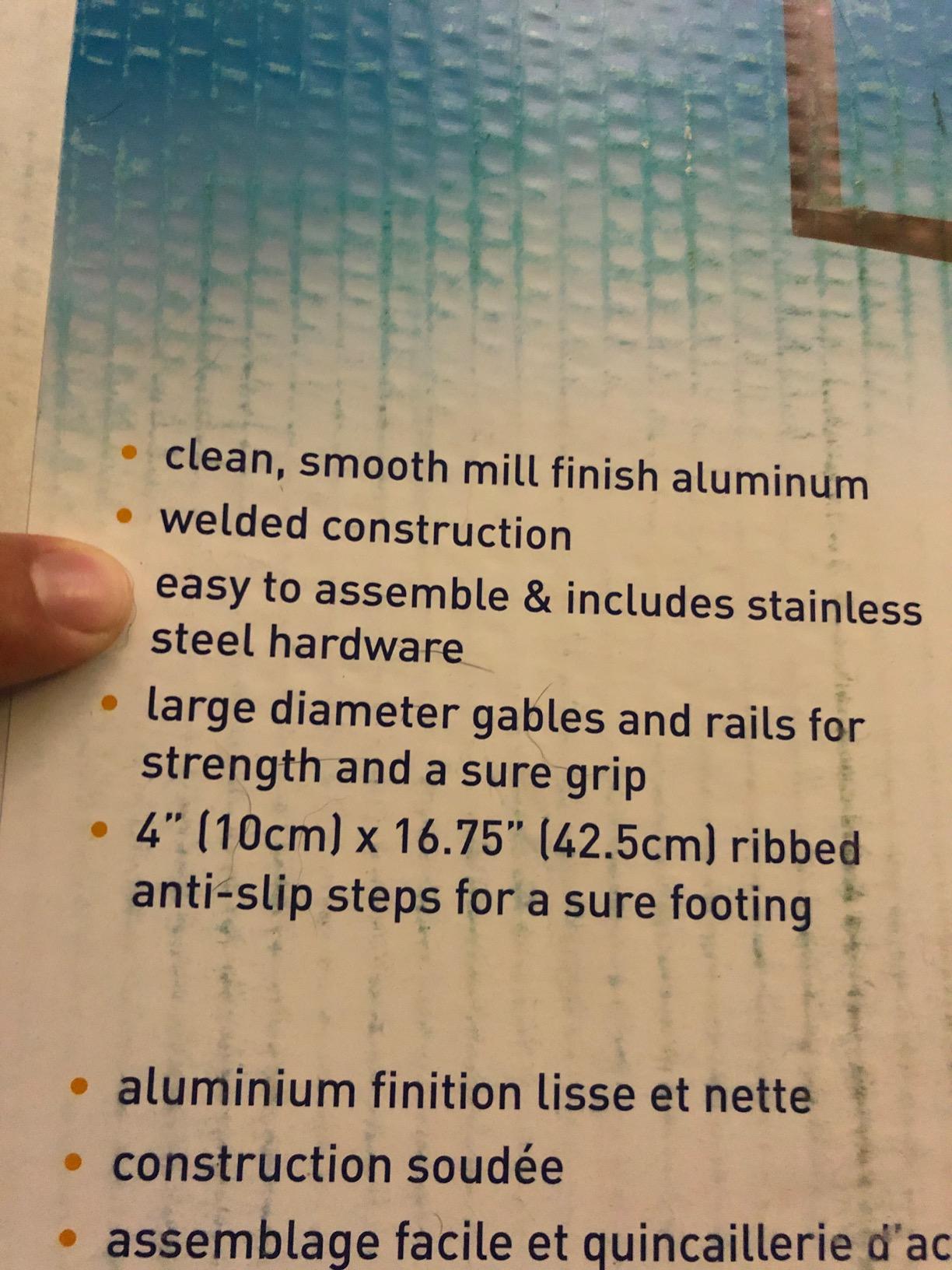 Dock Edge + Welded Fixed Wide Step Dock Ladder, 5 Steps, Aluminum customer photo 1