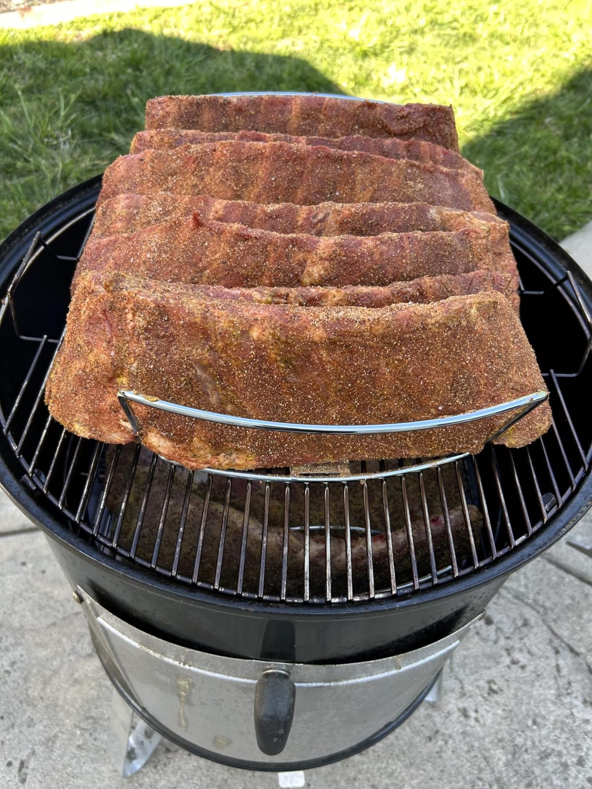 Weber Rib Rack - BBQ Rib Holder for Grilling & Smoking, Holds 5 Racks, Plated-Steel, Dishwasher-Safe customer photo 2
