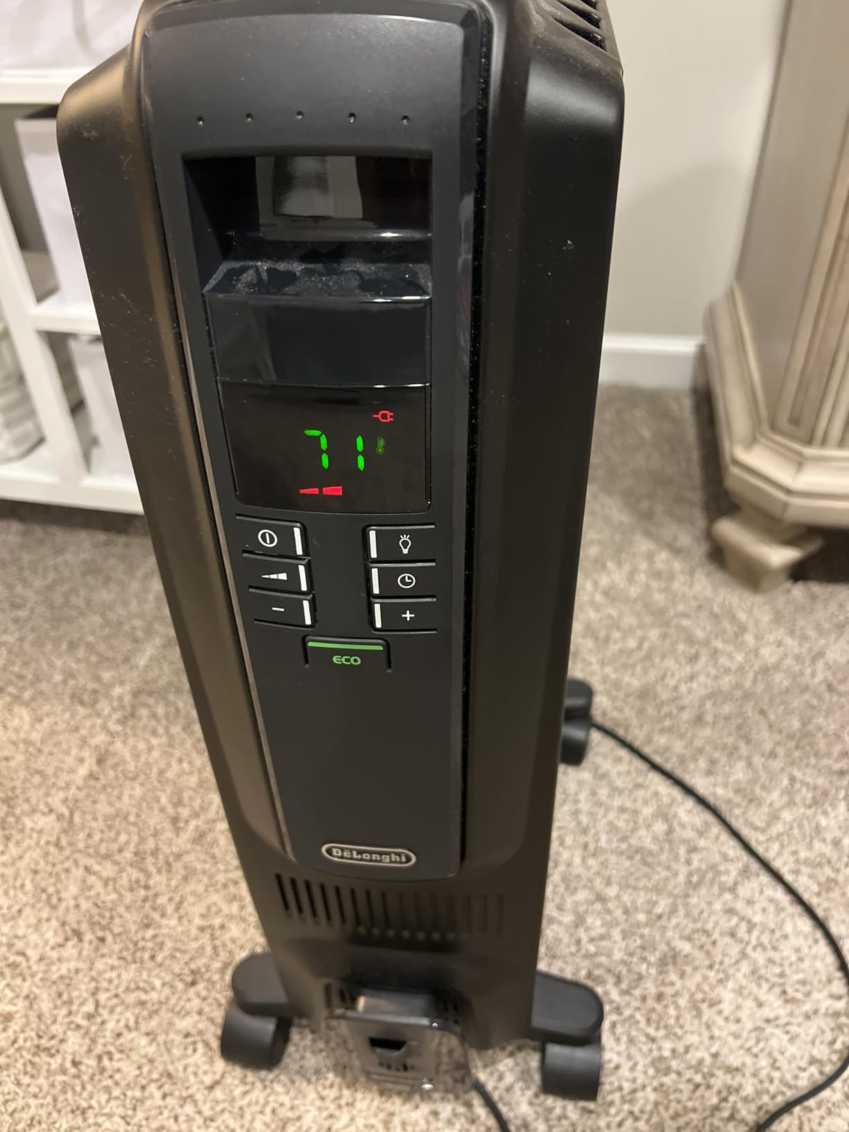 De'Longhi Dragon Digital Oil Filled Radiator Heater, 1500W Electric Space Heater, programmable timer, Energy Saving, TRD40615E customer photo 2