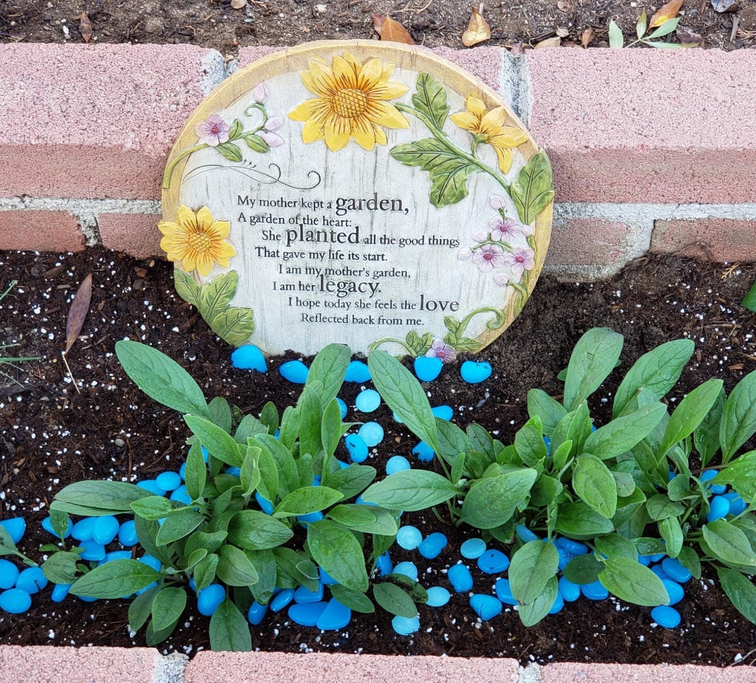Evergreen Flag Memorial Stones | My Mother Kept a Garden | 12 Inches Wide | Remembrance Decor for Homes, Lawn and Garden | Outdoor or Indoor customer photo 1