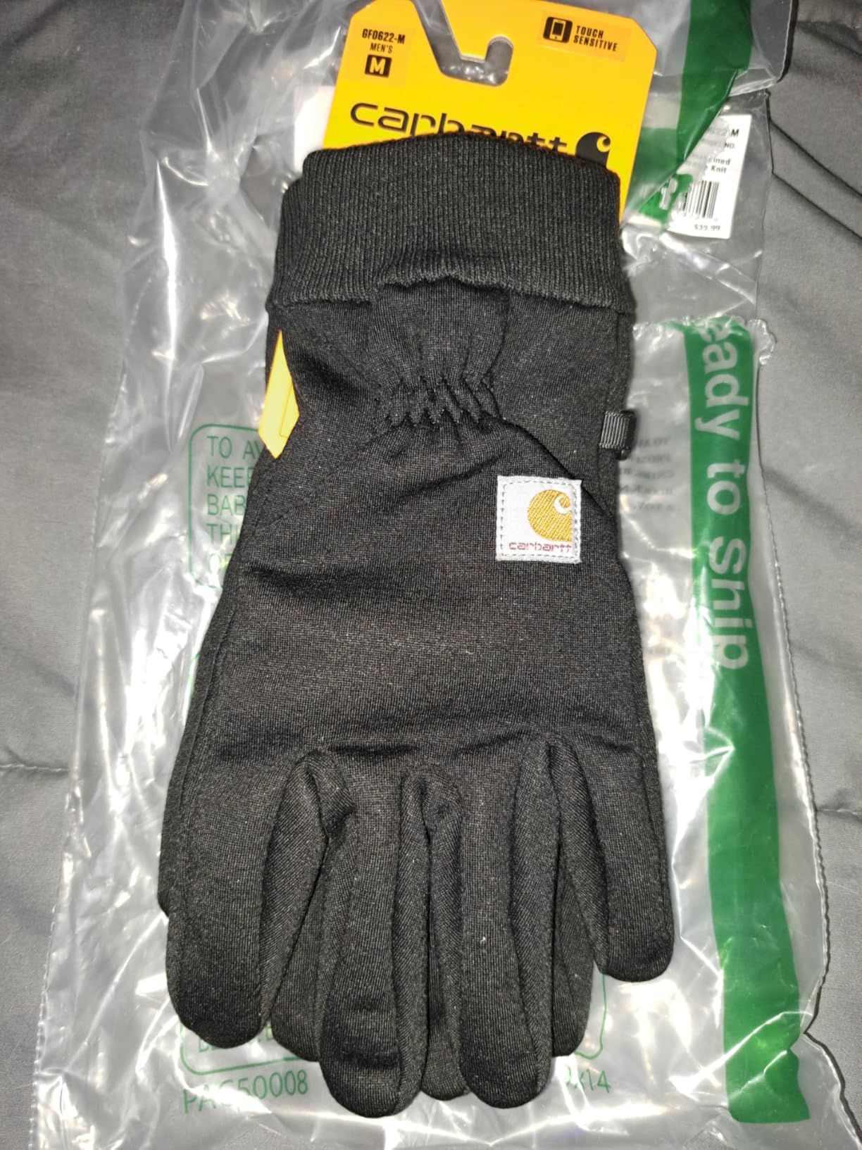 Carhartt Men's Wind Fighter Thermal-Lined Fleece Touch-Sensitive Knit Cuff Glove customer photo 2