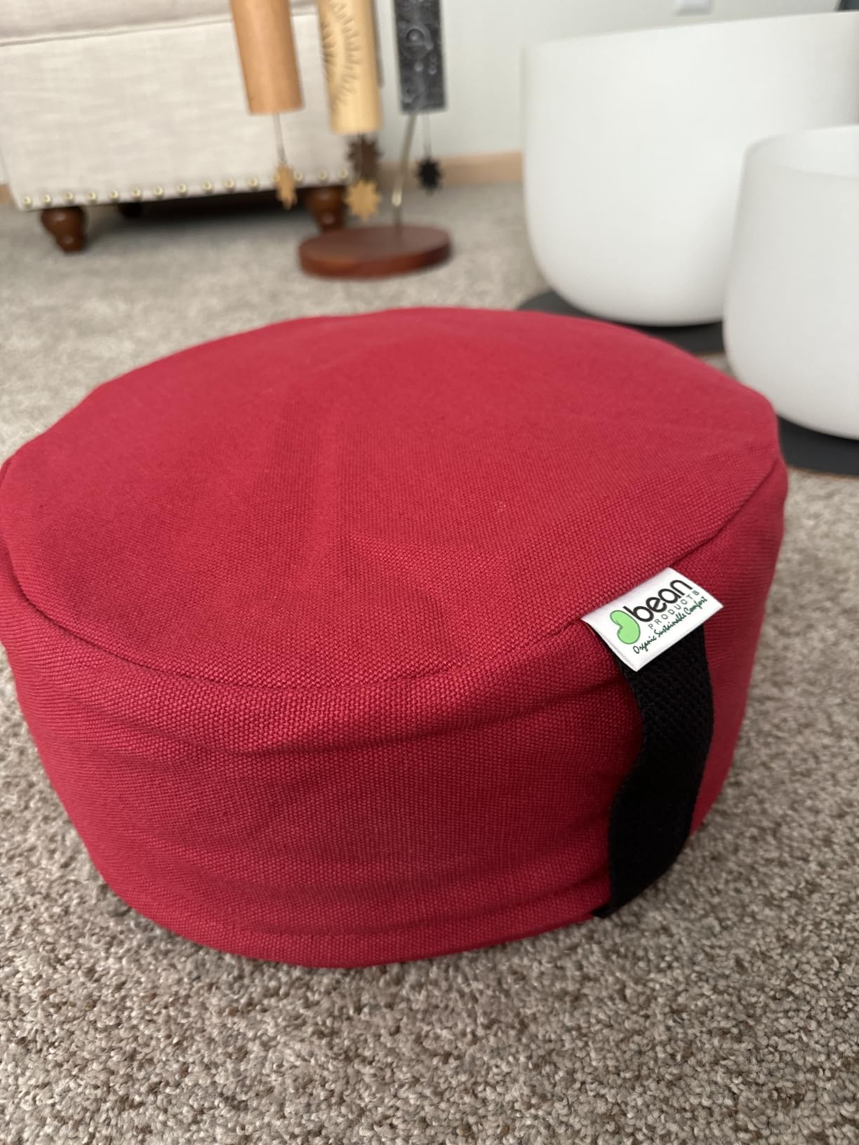 Bean Products Zafu Meditation Pillows for Sitting on Floor, Yoga Cushion, Cotton Yoga Pillow, Made in USA customer photo 2