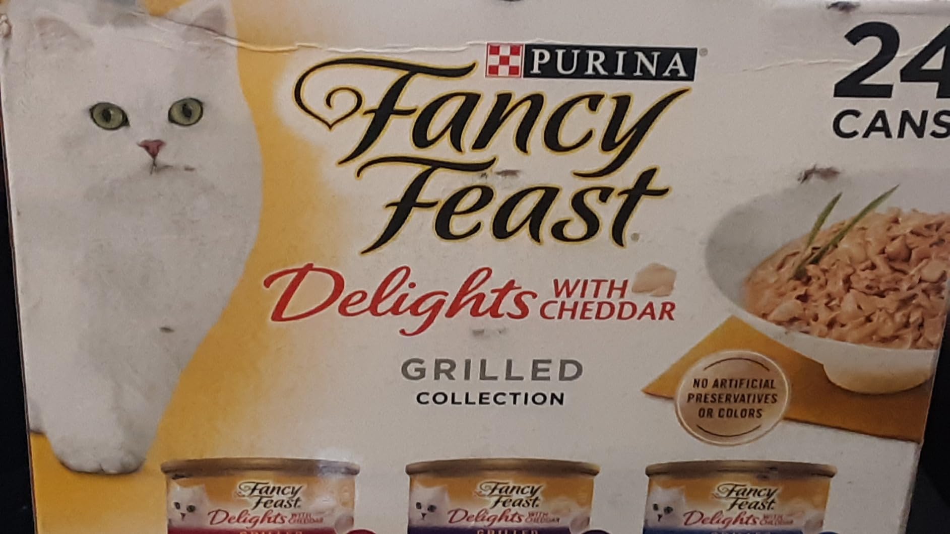 Purina Fancy Feast Delights with Cheddar Wet Cat Food, 3 oz cans, 24-Pack | Grilled Chicken, Turkey or Whitefish in Gravy recipes with no artificial colors or preservatives customer photo 2