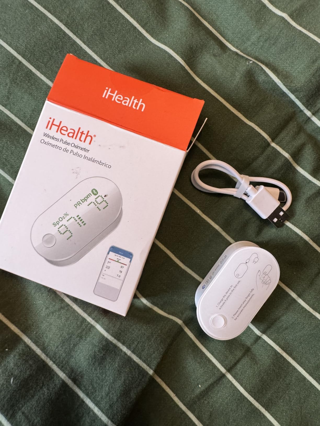iHealth Rechargeable Bluetooth Fingertip Pulse Oximeter with SpO2, PR & PI | Bluetooth App Tracking and Up to 300 Uses per Charge for Easy Checks at Home, While Traveling, or Around Workouts customer photo 1