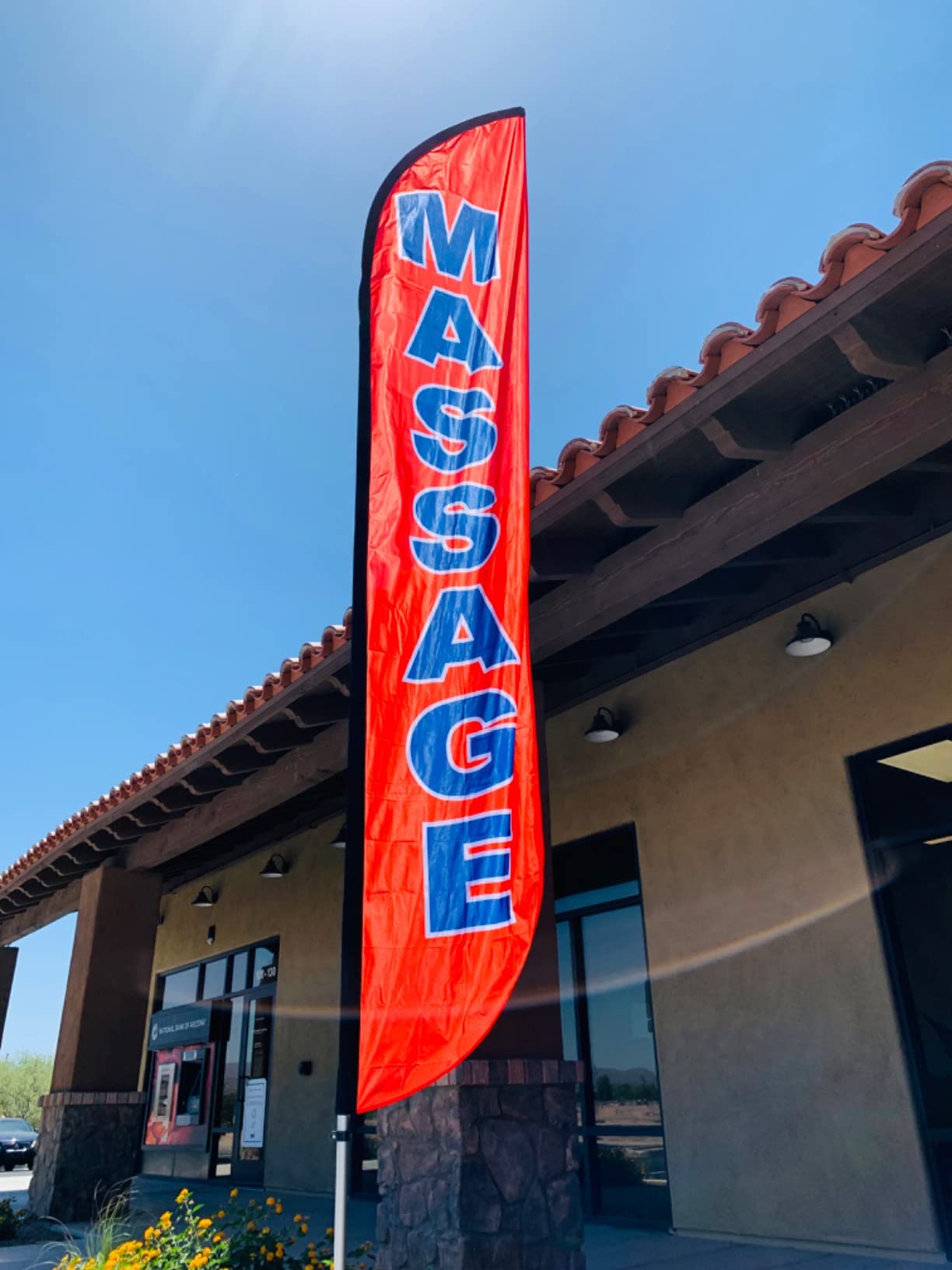 LookOurWay Feather Flag Banner - Advertising Flags for Outdoor Business and Events Promotion - Swooper Flag Only - Solid Color Flags customer photo 2