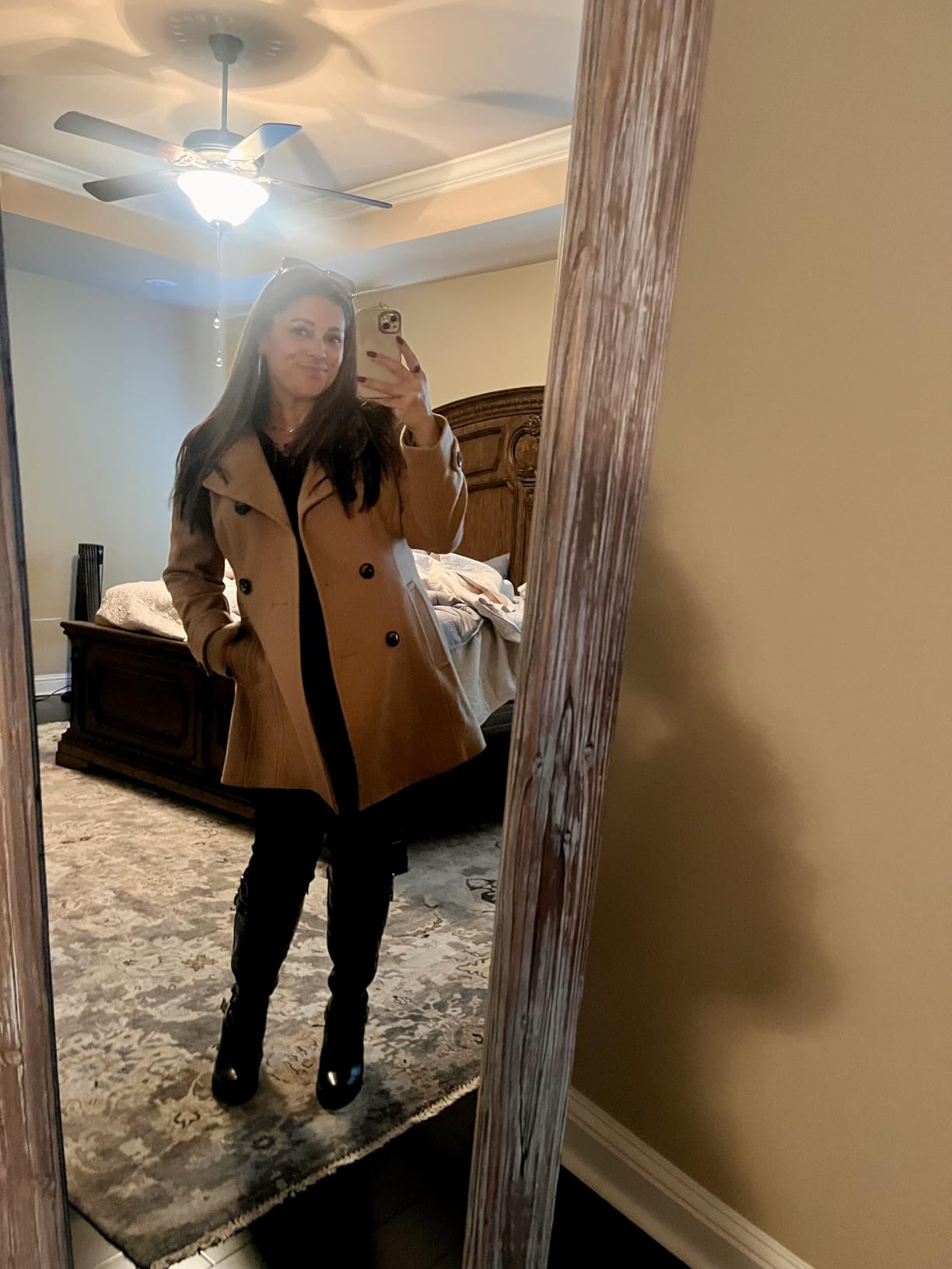 Anne Klein Women's Classic Double Breasted Wool Coat customer photo 2