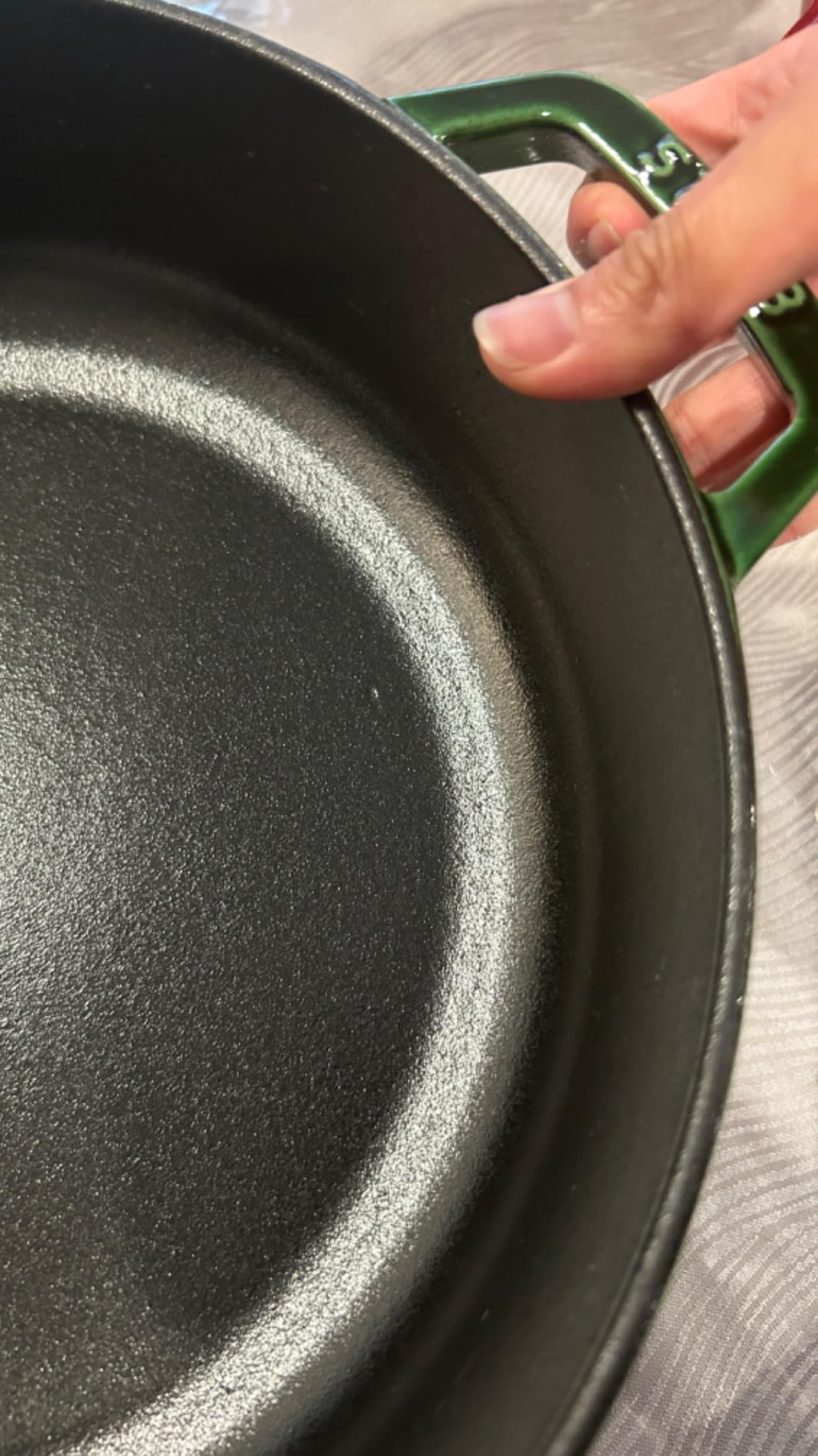 Staub Braiser 40511-478 Saute Pan, Basil Green, 11.0 inches (28 cm), Large, Both Handled, Enameled Pot, Shallow Type, Sukiyaki, Induction Compatible customer photo 1