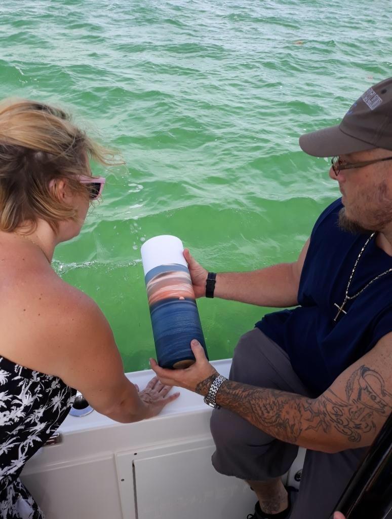 Ocean Sunset Scattering Tube, Biodegradable Cremation Urn for Ashes, Adult Sized Cremation Urn, 12.5 Inches High customer photo 1