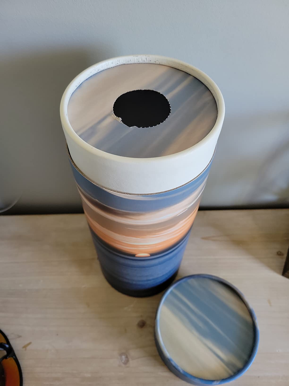 Ocean Sunset Scattering Tube, Biodegradable Cremation Urn for Ashes, Adult Sized Cremation Urn, 12.5 Inches High customer photo 2
