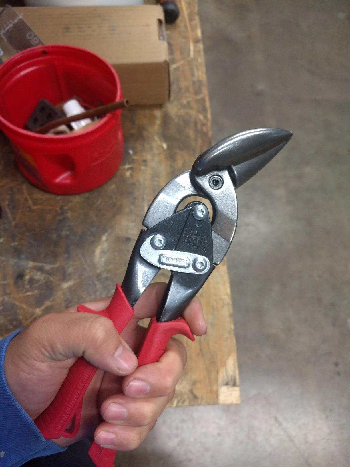 MIDWEST Aviation Snip Set - Left and Right Cut Offset Tin Cutting Shears with Forged Blade & KUSH'N-POWER Comfort Grips - MWT-6510C customer photo 2
