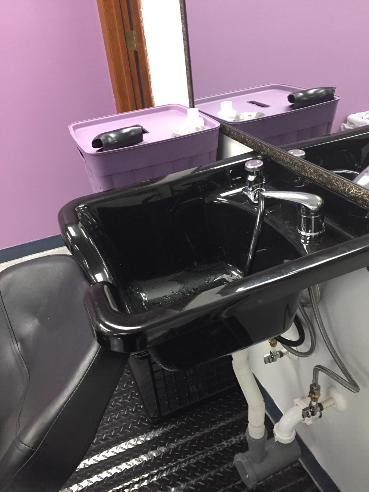 BYOOTIQUE Shampoo Bowl Salon Sink with Gel Neck Rest CUPC Vacuum Breaker | Black Square Wall Mounted,Hair Washing Basin Station,Portable Shampoo Bowl,with Hair Trap,Barbershop Nursing Home customer photo 2