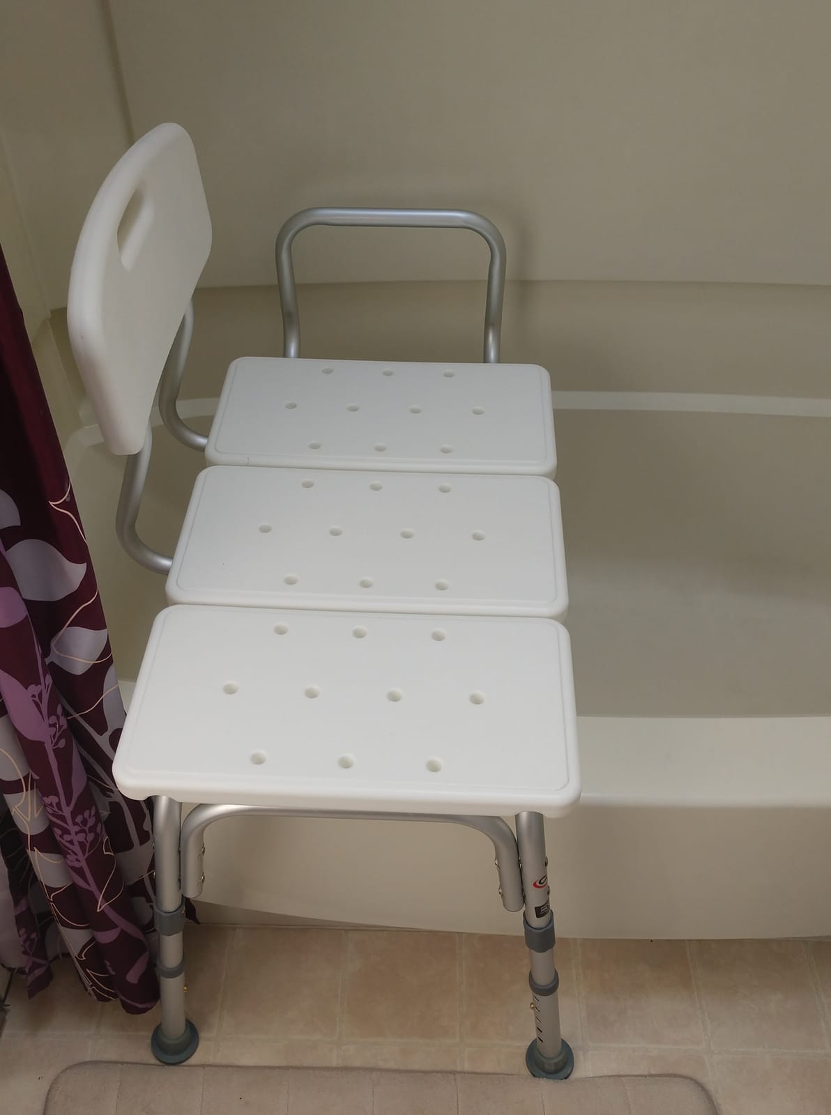Carex Shower Bench and Shower Chair For Elderly and Disabled with Height Adjustable Legs, Tub Bench Converts to Right or Left Hand Entry customer photo 1