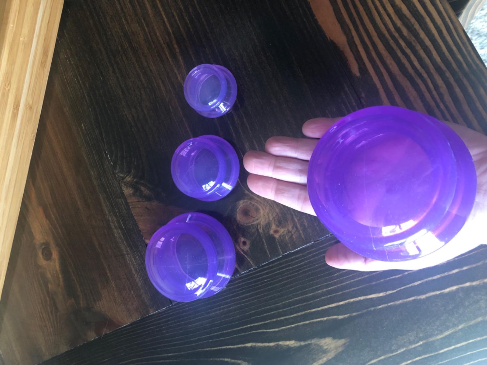 Silicone Cupping Therapy Set Professional Massage Cupping Cups for Cupping Therapy 4 Cup Kit for Massage, Myofascial Release, Cellulite Reduction (Lure Blue) customer photo 2