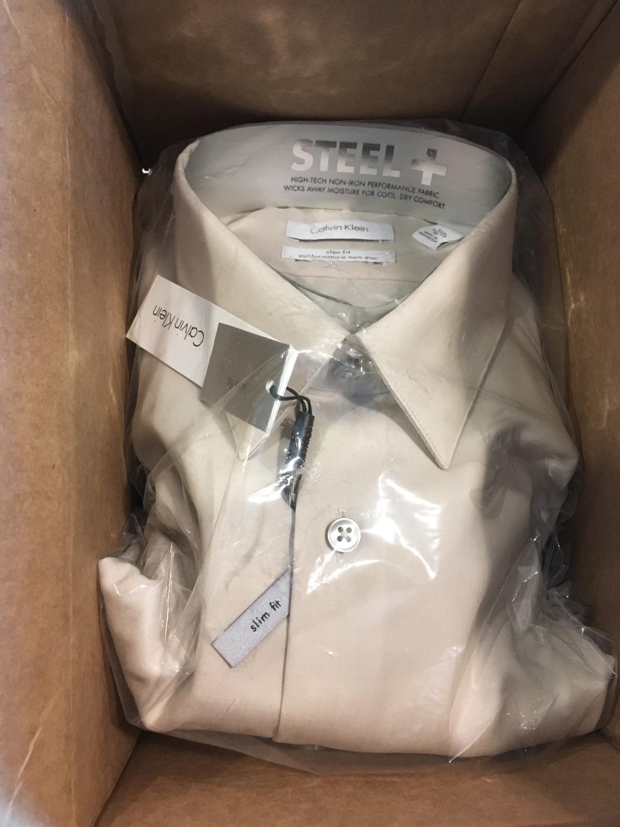 Calvin Klein Men's Slim Fit Non-Iron Herringbone Dress Shirt customer photo 2