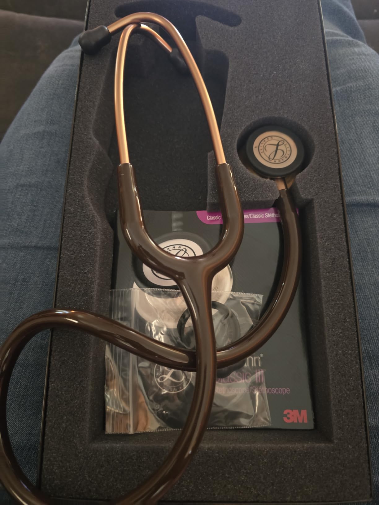 3M Littmann Classic III Monitoring Stethoscope, 5803, More Than 2X as Loud, Weighs Less, Stainless Steel Black-Finish Chestpiece, 27