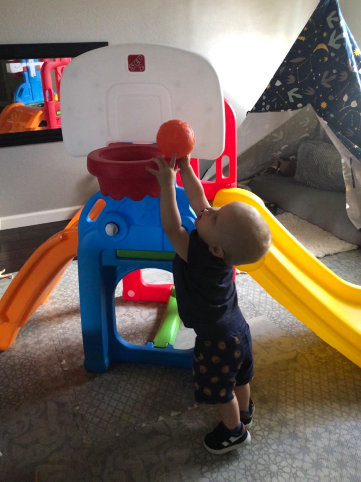 Step2 Game Time Sports Climber, Kids Indoor/Outdoor Playset, Backyard Playground Set, Slide, Climbing Wall, Basketball Hoop, Outside Jungle Gym, For Toddlers 2-6 Years Old customer photo 2