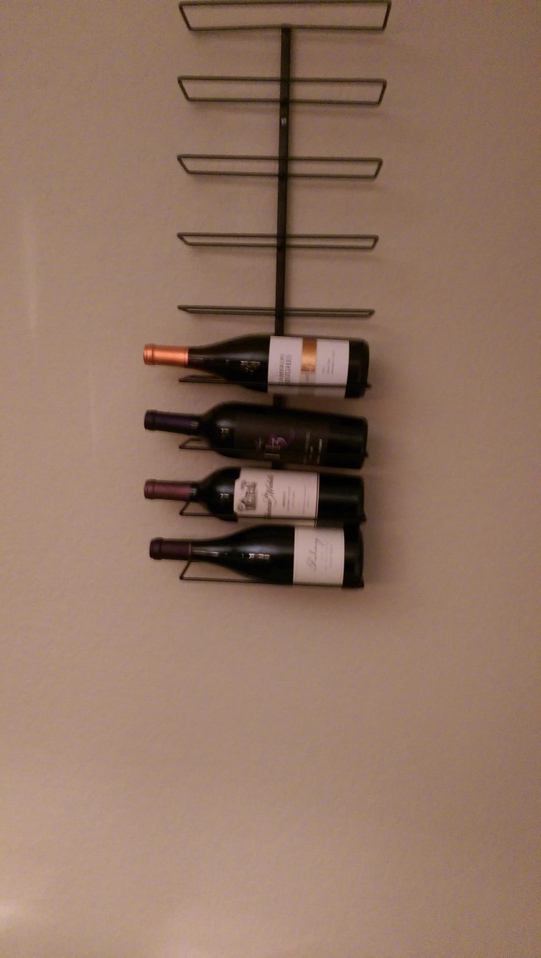 Sorbus Wall Mounted Wine Rack, Metal Bottle Rack (9 Bottle, 1 Pack) | Compact holder keeps bottles arranged for kitchens, dining rooms and home bars, with open access for display and selection. customer photo 1