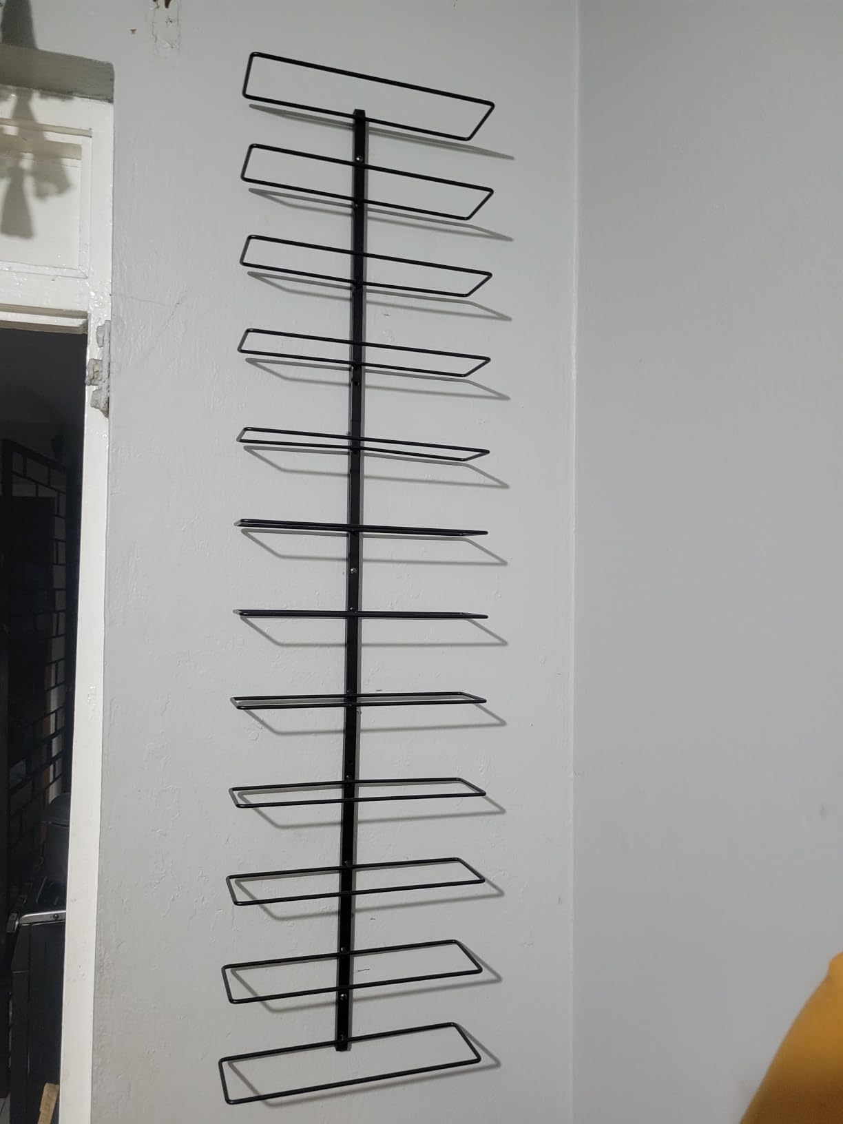 Sorbus Wall Mounted Wine Rack, Metal Bottle Rack (9 Bottle, 1 Pack) | Compact holder keeps bottles arranged for kitchens, dining rooms and home bars, with open access for display and selection. customer photo 2