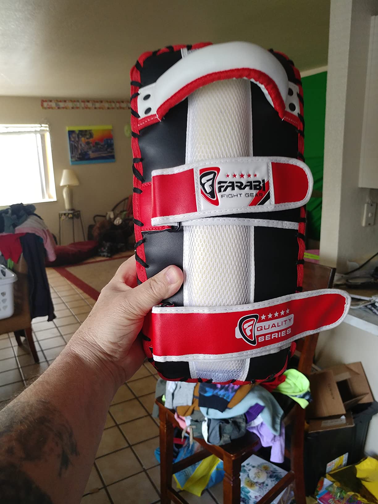 Farabi Thai Pad Training Kick Pad Curved Coaching Pad Kicking Mix Martial Arts customer photo 1