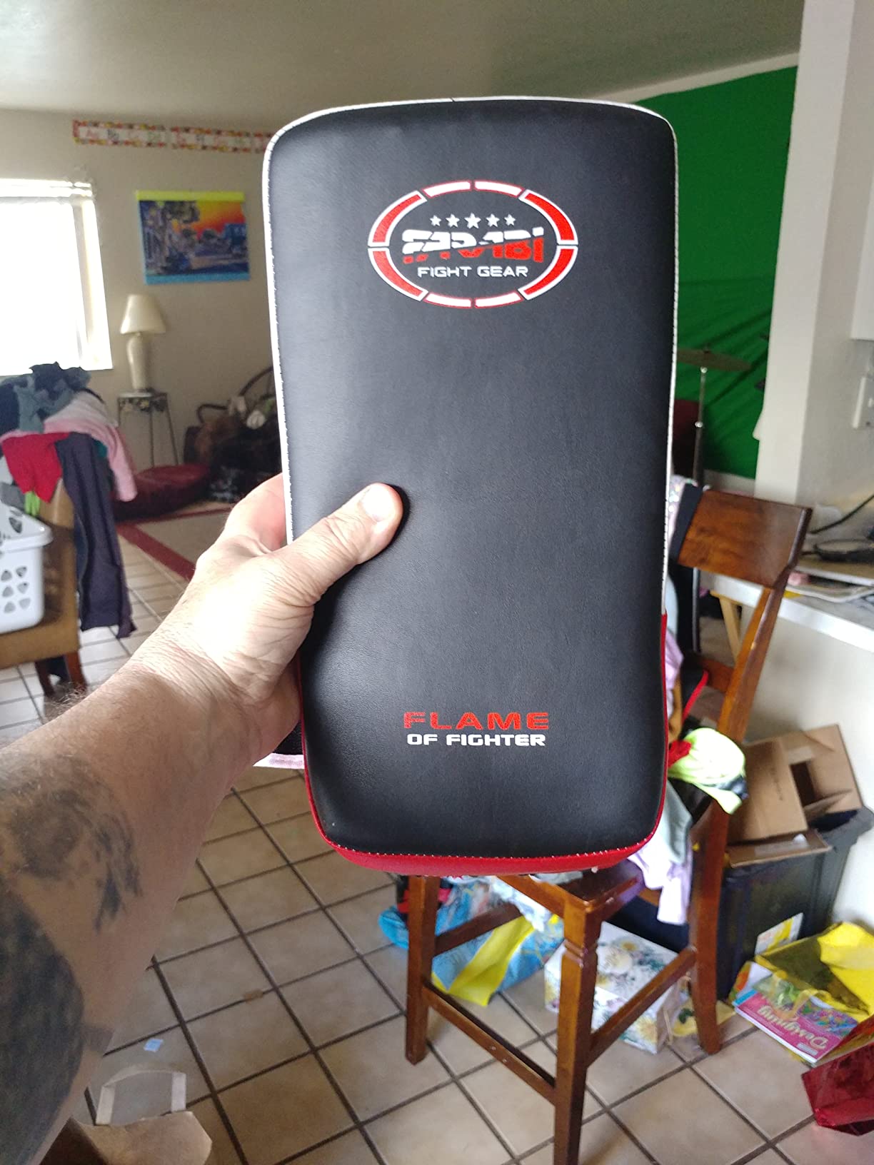 Farabi Thai Pad Training Kick Pad Curved Coaching Pad Kicking Mix Martial Arts customer photo 2