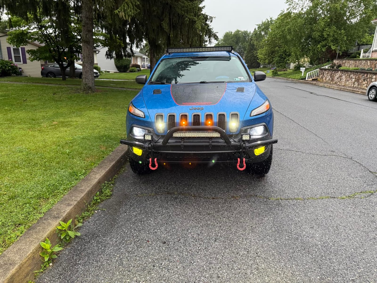 iJDMTOY 3pc Set Custom Retrofit Amber Yellow Front Grille Mesh Mount LED Lighting Kit Compatible with Trucks SUVs customer photo 2