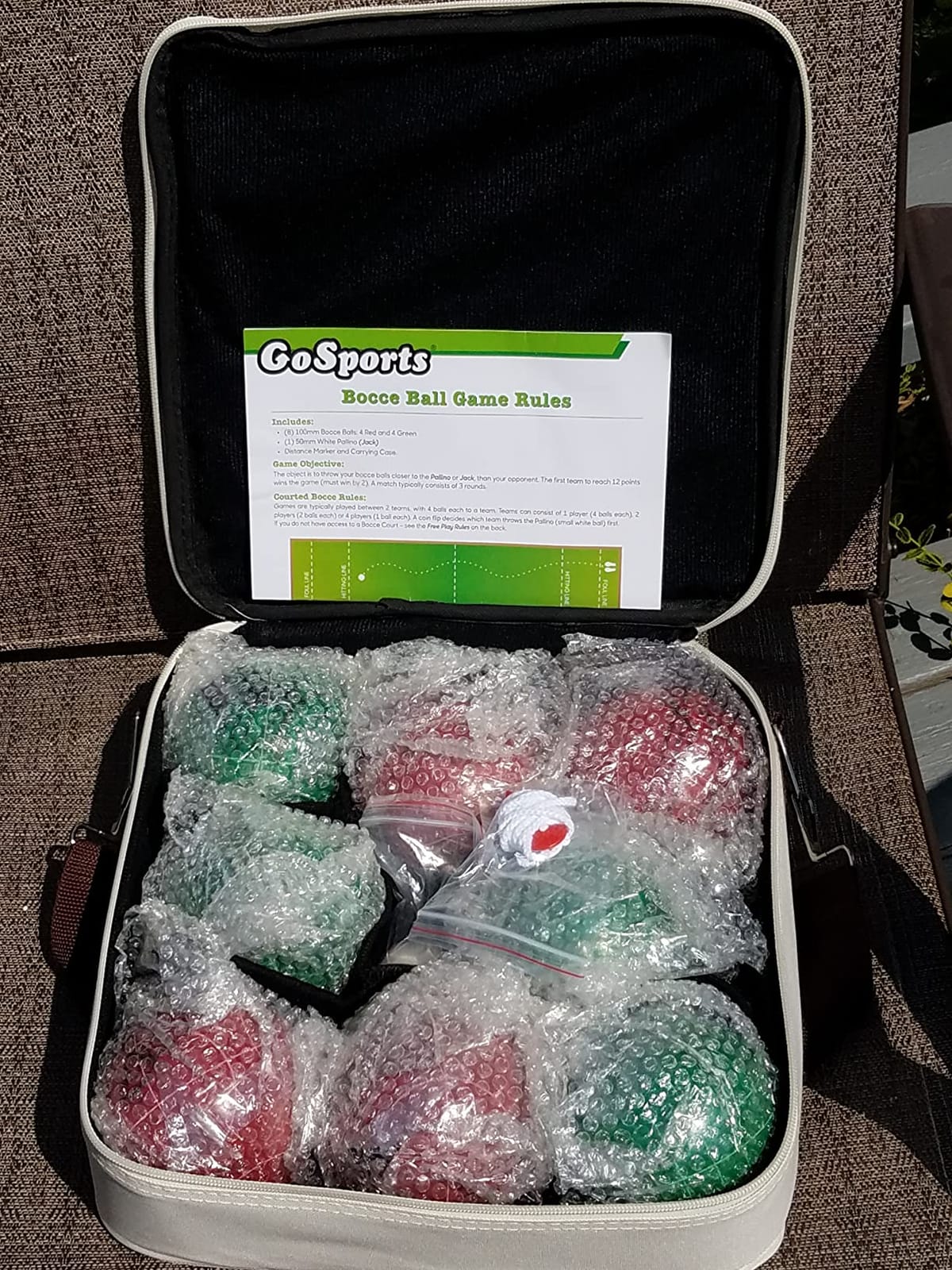 GoSports 100 mm Regulation Bocce Set with 8 Balls, Pallino, Case and Measuring Rope - Premium Official Size Set customer photo 1