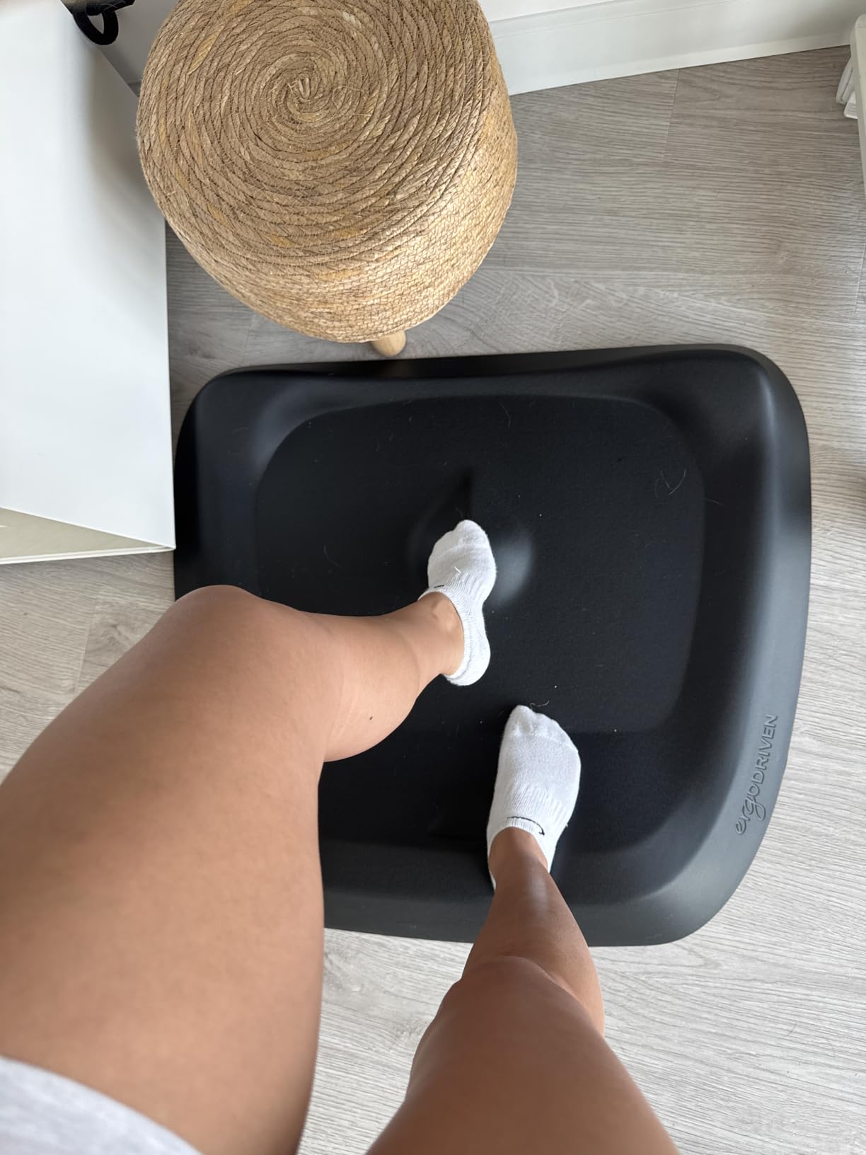 The Standing Desk Mat - Topo by Ergodriven | Premium Not-Flat Anti-Fatigue Standing Desk Mat with Calculated Terrain | Obsidian Black customer photo 2