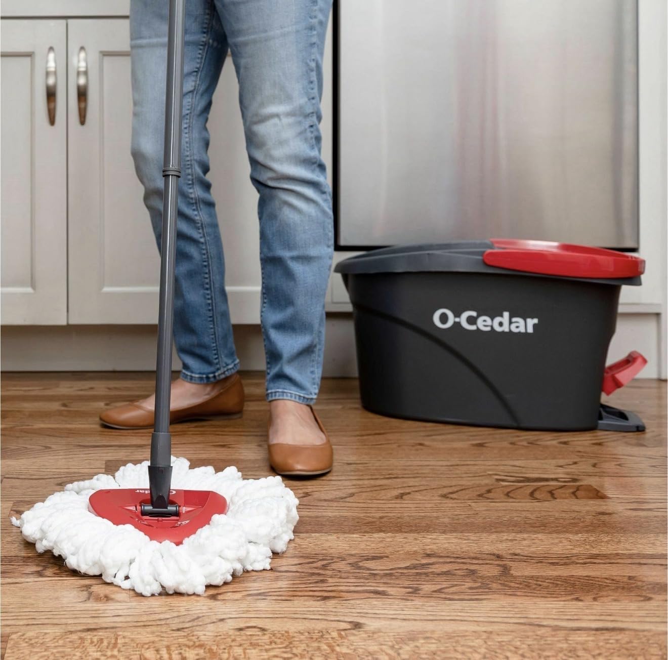 O-Cedar EasyWring Microfiber Spin Mop, Bucket Floor Cleaning System customer photo 1