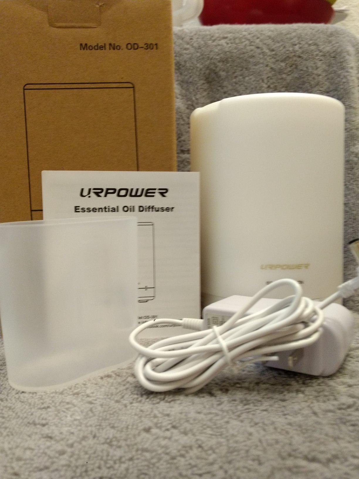 URPOWER 300ml Essential Oil Diffuser: Ultrasonic Aromatherapy Diffuser Quiet Auto Shut-Off, 4 Timer Settings(1H 3H 6H ON) & 7-Color Night Light Humidifier for Yoga Bedroom Living Room Office customer photo 2