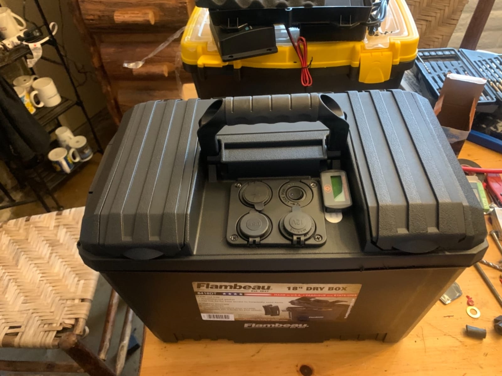 Flambeau Outdoors Dry Box 18in, Lift-Out Tray, O-Ring Seal, Black, Large | Large water-resistant dry box with O-ring seal, lift-out tray and flip-top lid. Great for a duck blind or boat, 18in customer photo 1