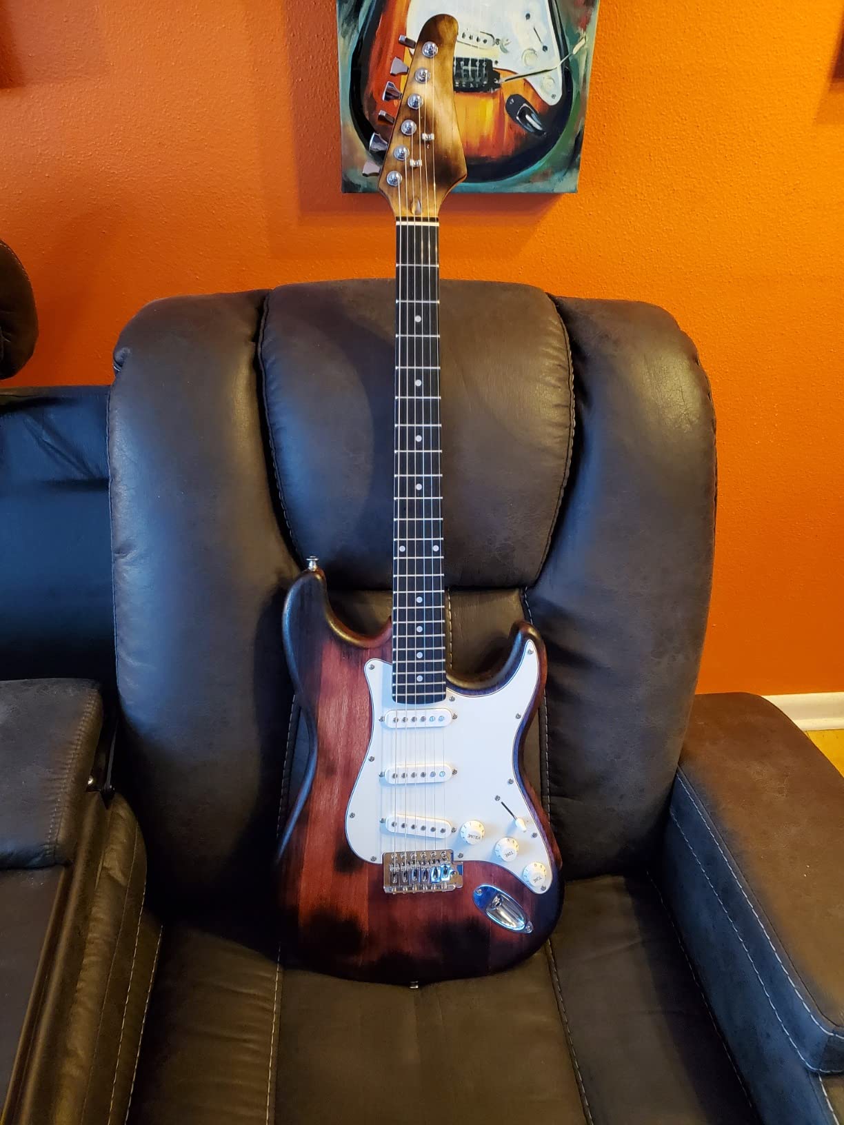DIY Electric Guitar Kits, okoume Body maple neck & composite ebony fingerboard customer photo 1