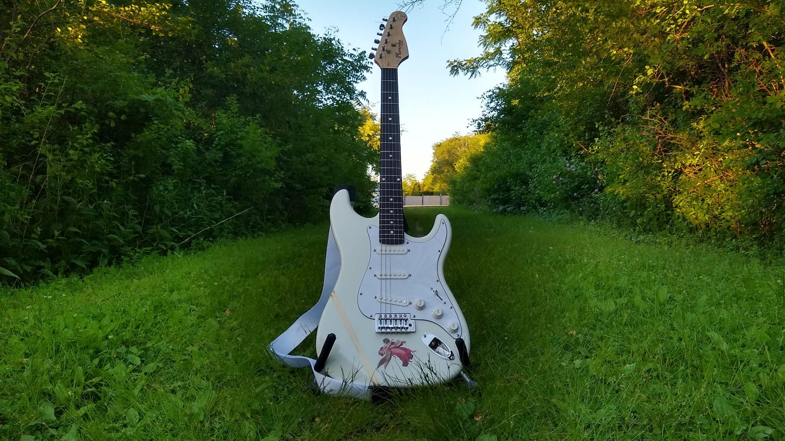 DIY Electric Guitar Kits, okoume Body maple neck & composite ebony fingerboard customer photo 2