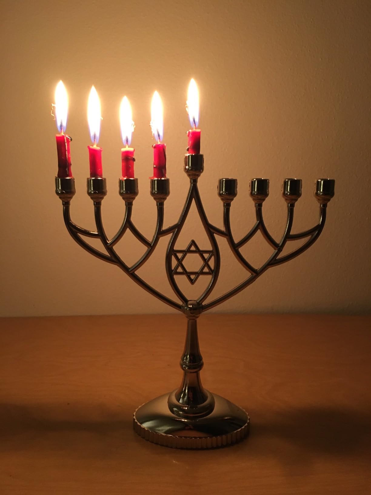 Traditional Classic Geometric Hanukkah Menorah 9
