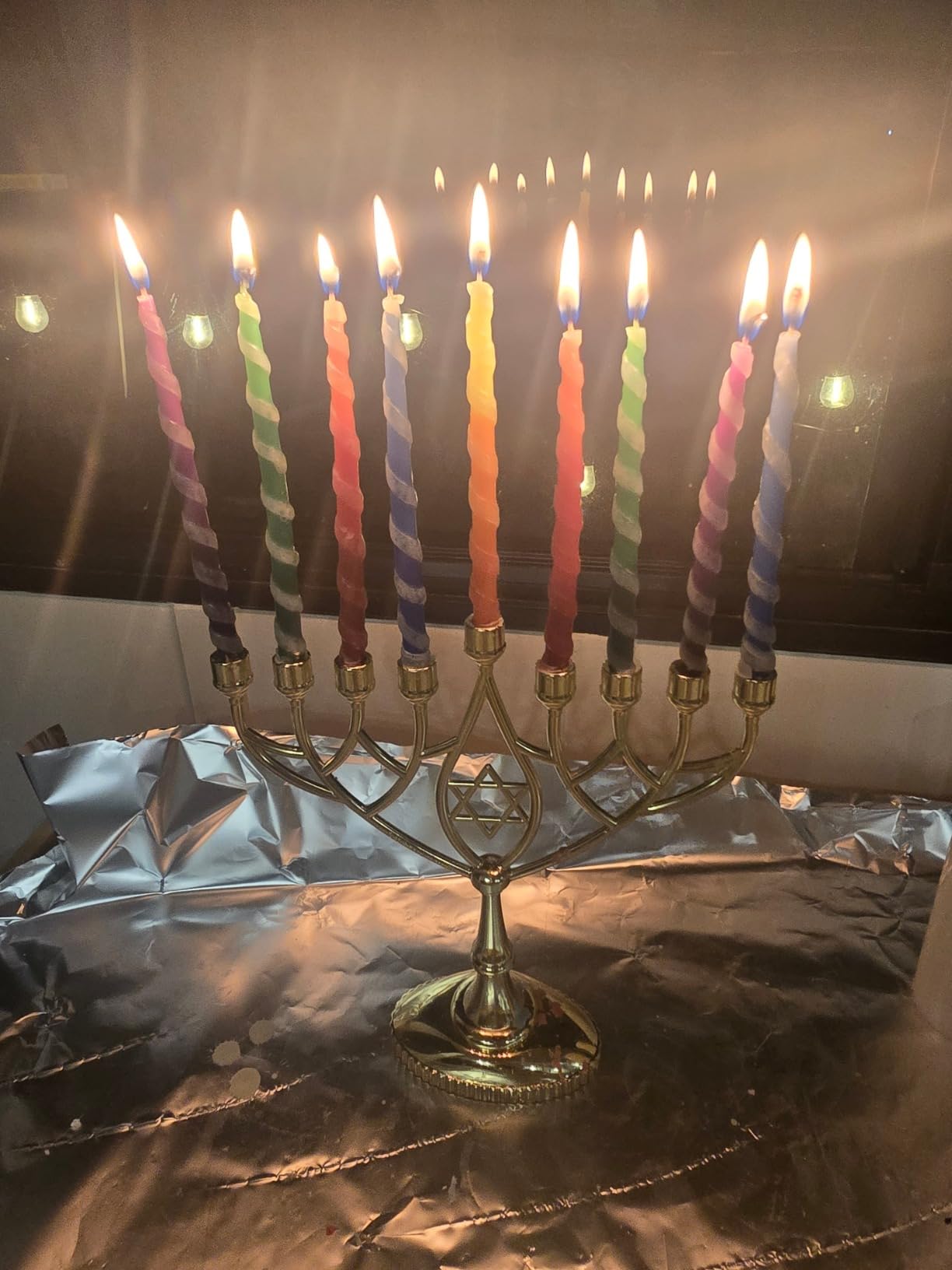 Traditional Classic Geometric Hanukkah Menorah 9