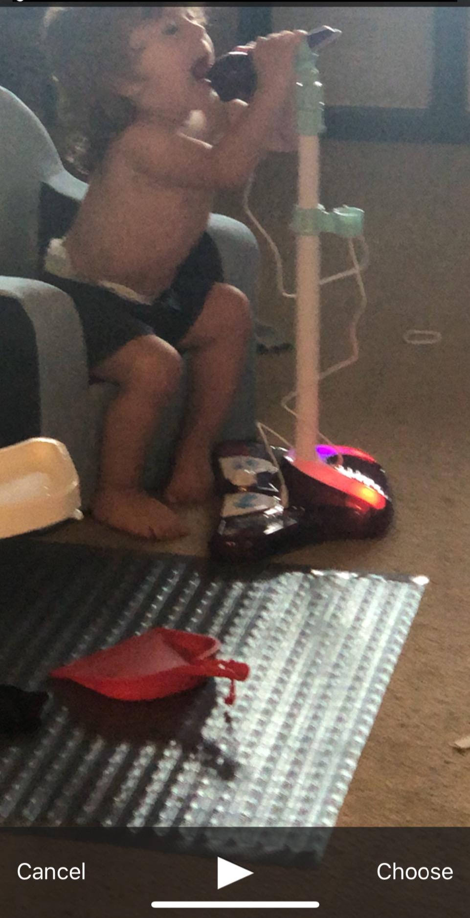 Kids Karaoke Machine, 2 Mics, Adjustable Stand & Lights | AUX Port for Music Sing-Along, Stage Pedals for Fun Sound Effects customer photo 1