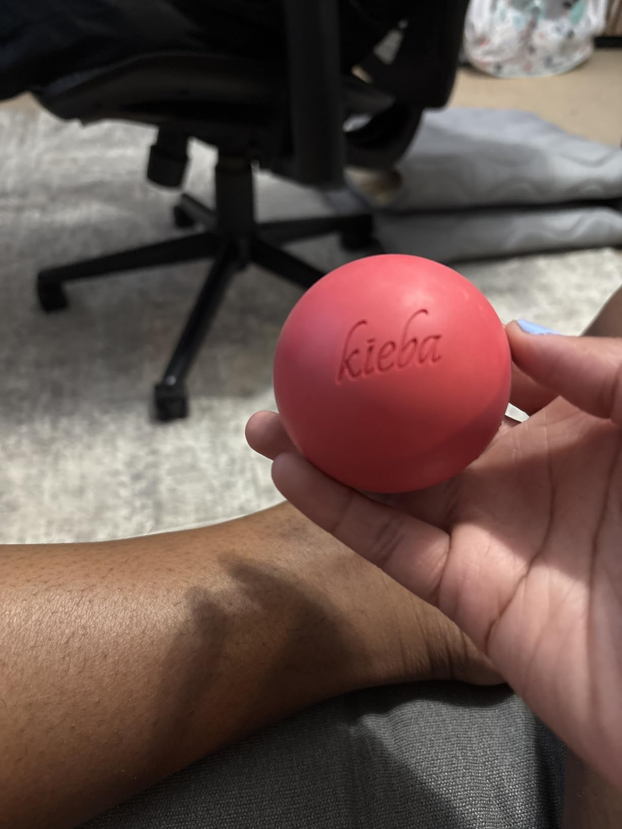 Massage Lacrosse Balls for Myofascial Release, Trigger Point Therapy, Muscle Knots, and Yoga Therapy. Set of 2 Firm Balls (Blue and Red) customer photo 1