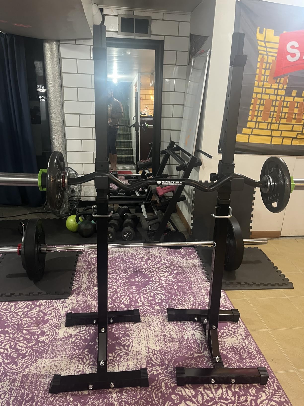 F2C Max Load 550Lbs Pair of Adjustable Squat Rack 41-66 Inches Sturdy Steel Barbell Rack customer photo 1