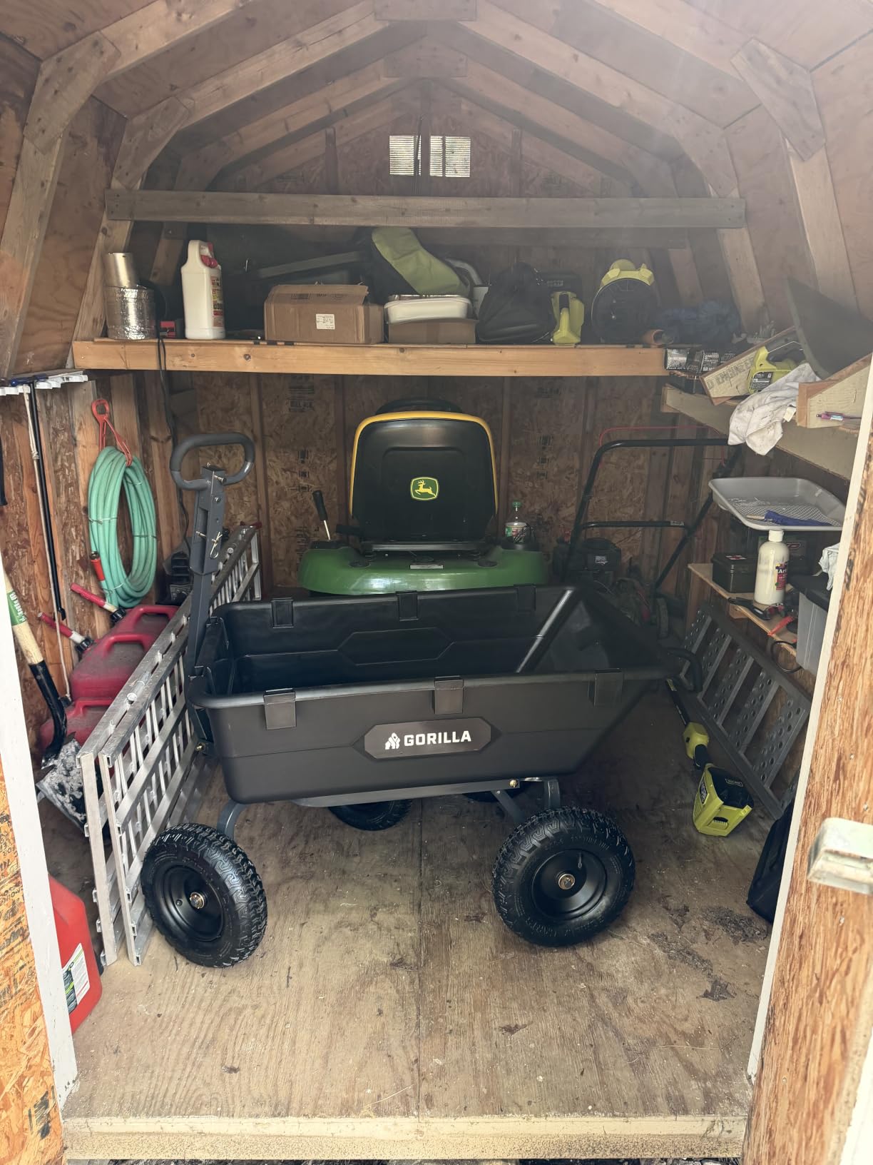 Gorilla Carts Heavy-Duty Poly Yard Dump Cart, 6 Cu Ft Tub, 1200 lb Haul Capacity, Black - Towable Utility Wagon with Quick-Release Dumping & Pneumatic Tires for Landscaping and Gardening customer photo 1