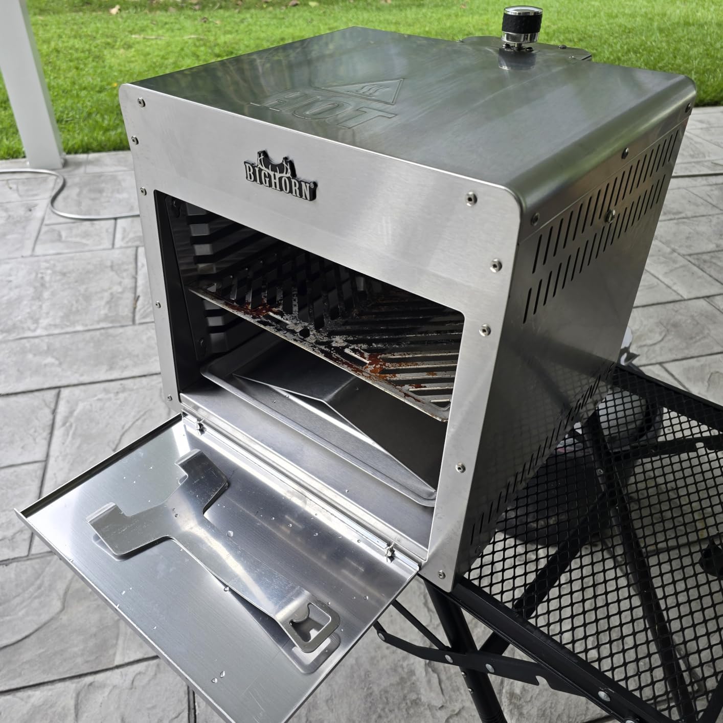 BIG HORN OUTDOORS 1500F Infrared Propane Gas Grill - Portable Steak Broiler & Sear Station, Outdoor Salamander BBQ, Stainless Steel, 21.2 inch customer photo 2