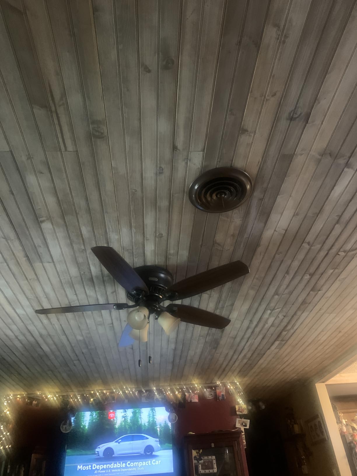 Hunter Builder, Indoor, Ceiling Fan, Pull Chain, 42 inch, Brushed Nickel | with LED Lights, Low Profile Flush Mount, 5 Blades, For Bedroom, Living Room, Kitchen, 51092 customer photo 2