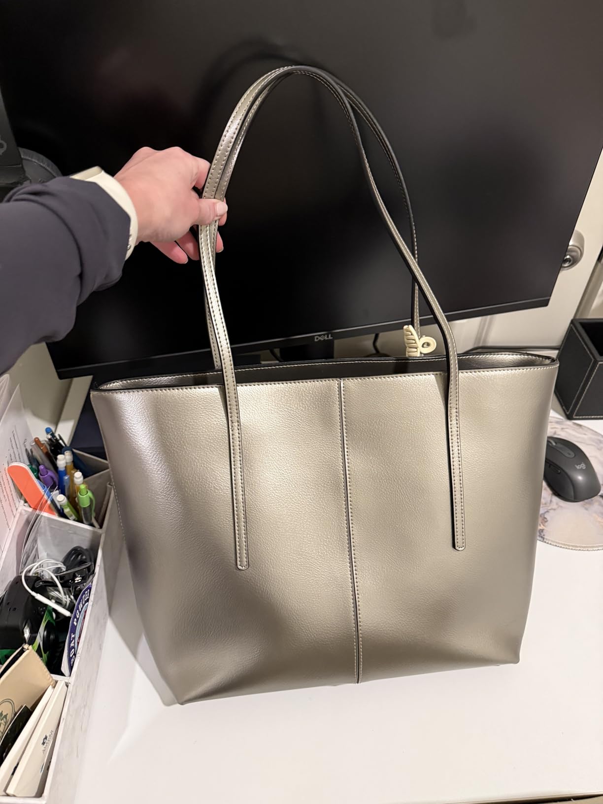 Covelin Women's Handbag Genuine Leather Tote Shoulder Bags Soft Hot customer photo 2
