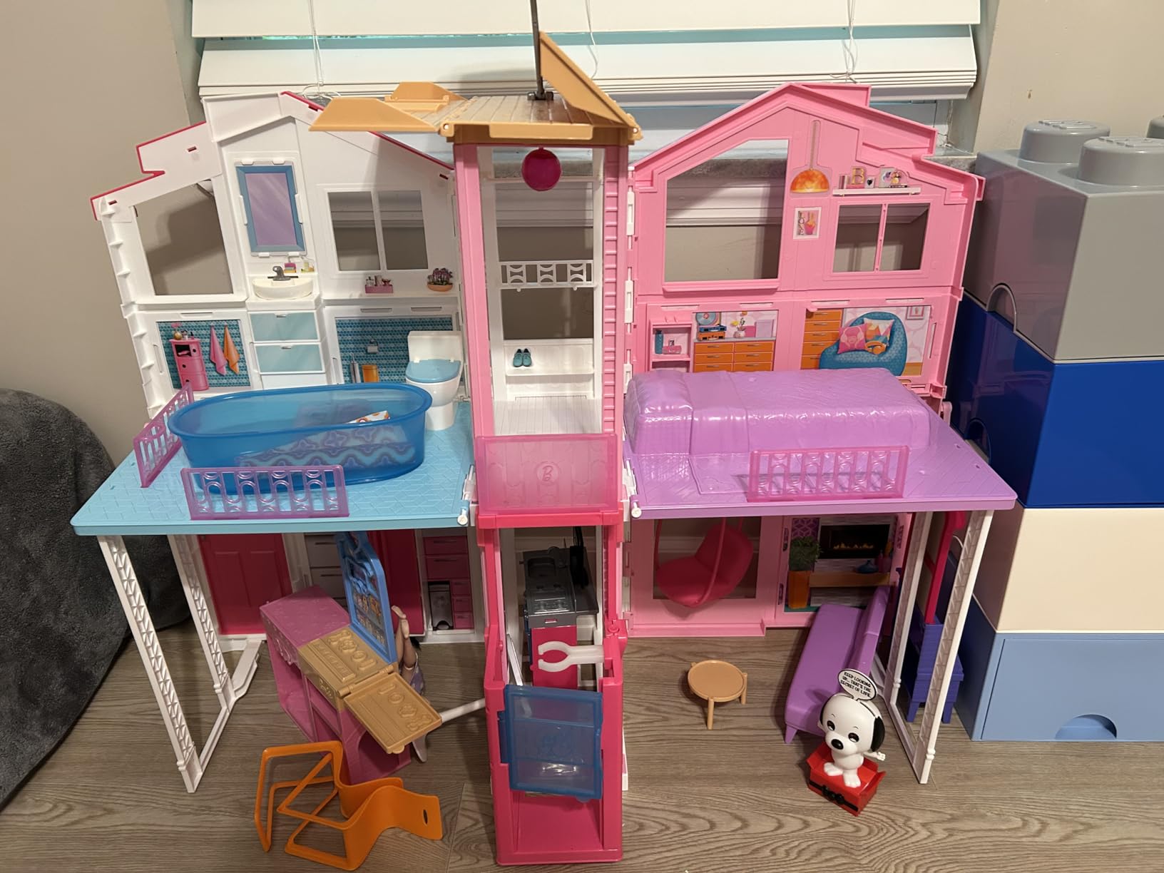 Barbie 3-Story Townhouse Dollhouse with Accessories | Elevator, Swing Chair, Furniture and Accessories, Fold for Portability and Travel (Amazon Exclusive) customer photo 1