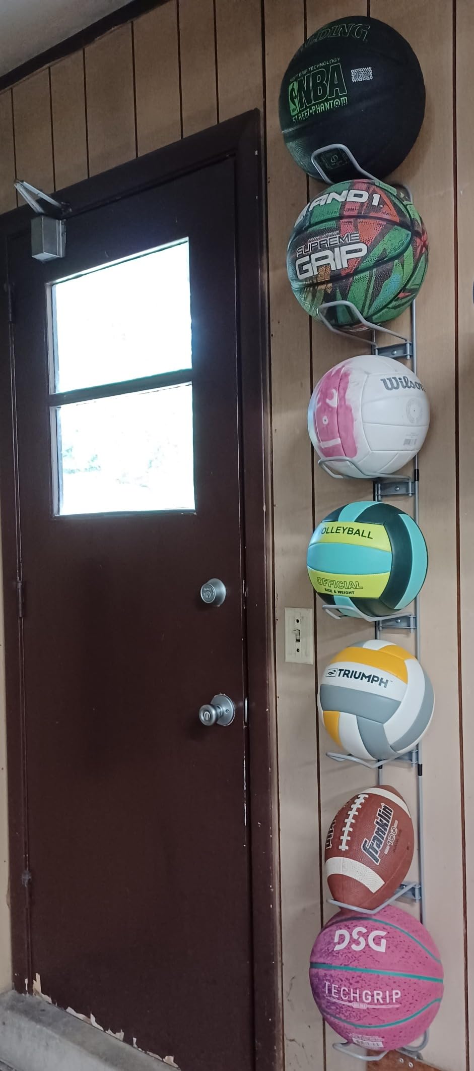 Knape & Vogt Wall Mounted Ball Rack for Garages | 7-Ball Capacity, 63-1/8 in. Tall customer photo 1