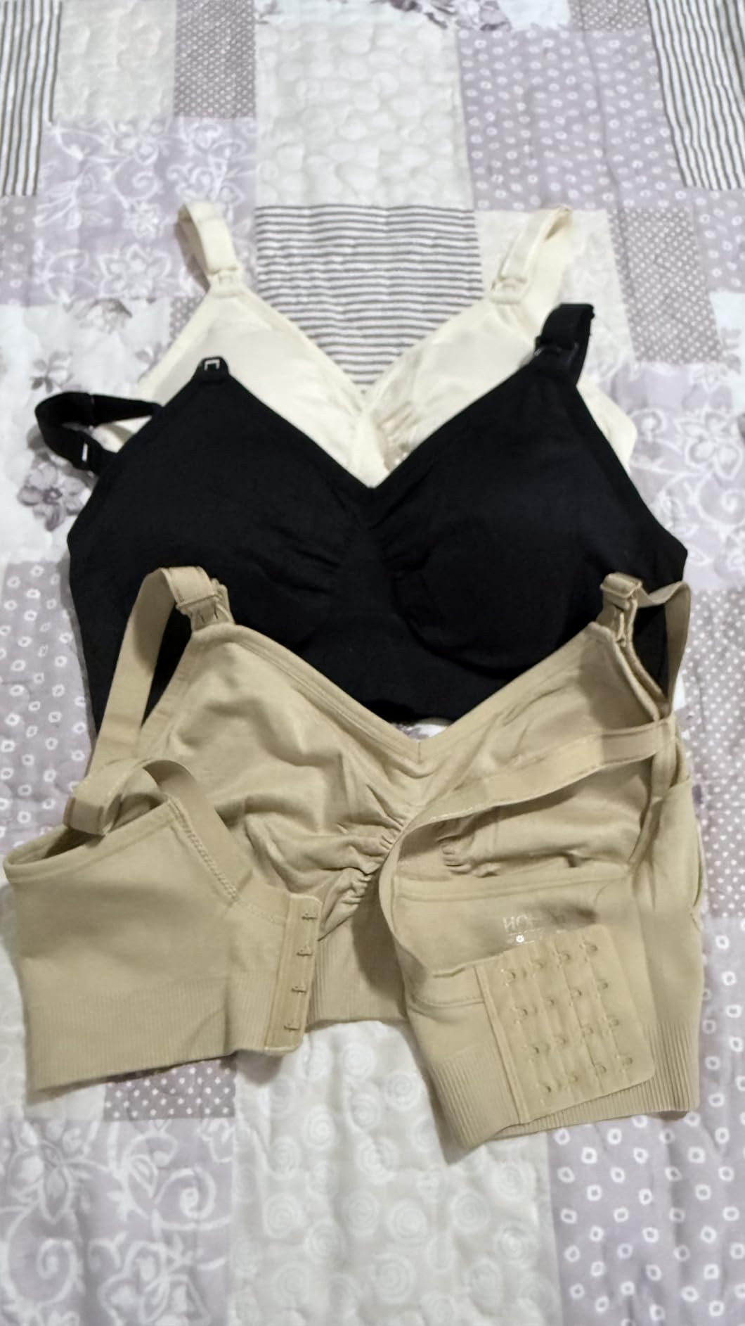 HOFISH 3PACK Full Bust Seamless Nursing Maternity Bras Bralette S-XXL with Extra Bra Extenders & Clips customer photo 2