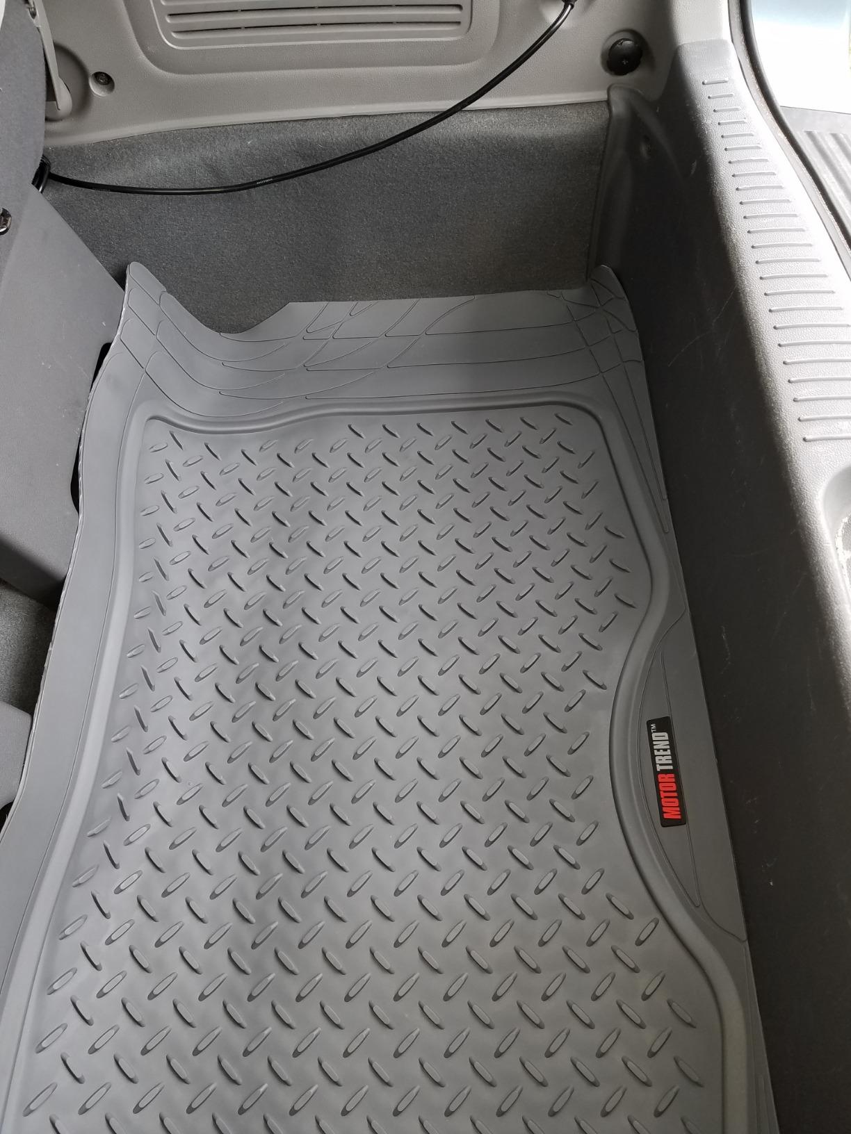 Motor Trend Heavy Duty Utility Cargo Liner Floor Mats for Car Truck SUV, Trimmable to Fit Trunk, All Weather Protection Black 31.5