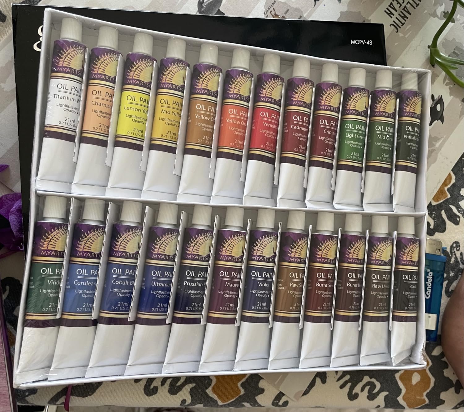 MyArtscape Artist Oil Paint Set - 24 x 21ml Tubes | Richly pigmented, vibrant oil paints for professional art customer photo 2